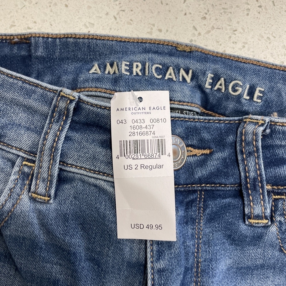 NWT American Eagle Women's 2 Next Level Stretch Super High-Waisted Jegging - Picture 3 of 6